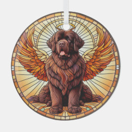 Braun Newfie Angel Rundweg Ornament