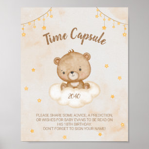 Braun Niedlich Bear Baby Shower Time Kapsel Poster