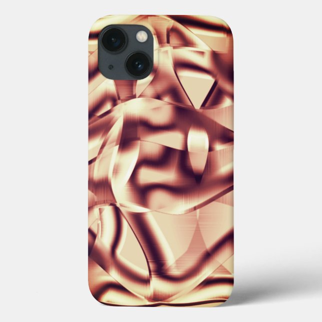 Braun- oder bordeauxrot, beige Case-Mate iPhone hülle (Rückseite)