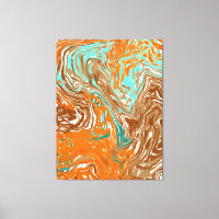 Braun, Orange, Boho Abstrakt