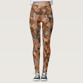 Braun Orange Dreieck Muster Leggings
