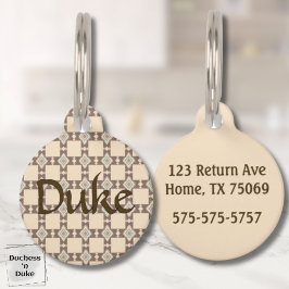 Braun Orange Türkis Bohemian Aztec-Kreuz-Design Haustiermarke