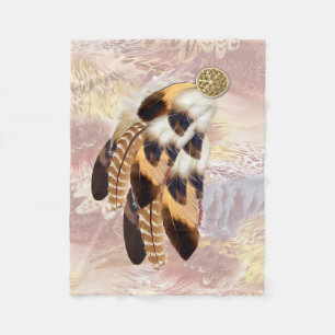 Braun Pelican oder Hawk Federn Trauzeuge Geschenk  Fleecedecke