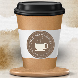 Braun Personalisierte Kaffee Branding Runder Aufkleber