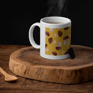Braun-Pilzmuster auf Mustard Yellow Kaffeetasse