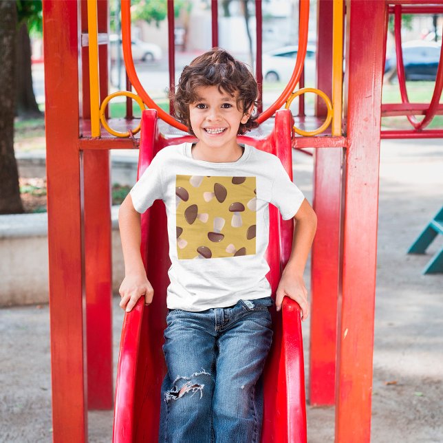 Braun-Pilzmuster auf Mustard Yellow T-Shirt (Von Creator hochgeladen)