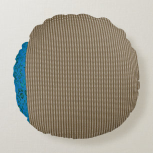 braun, rechteckig, holz, beige, grau, gold, Schrif Rundes Kissen