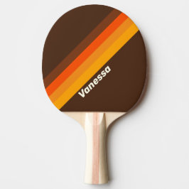 Braun Retro-Streifendesign mit Namen Tischtennis Schläger
