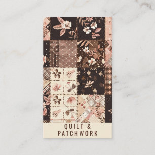 Braun Rosa Quilt Patchwork Handmade Kleidung Visitenkarte