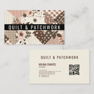 Braun Rosa Quilt Patchwork Handmade Kleidung Visitenkarte