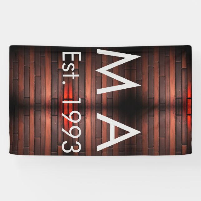 Braun rustikaler Backstein Stein Name Buchstabe Ja Banner (Horizontal)