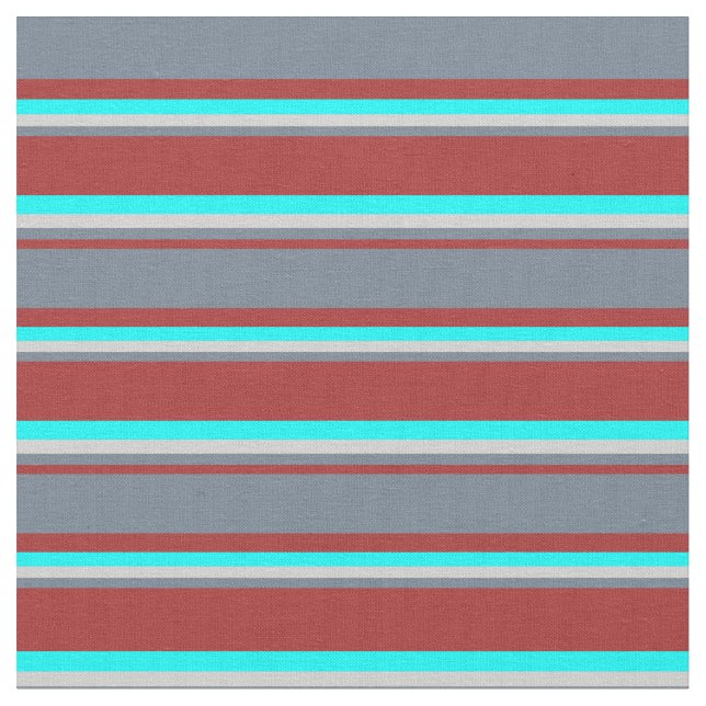 Braun, Schiefergrau, leichter Grau und Aqua gefärb Stoff (Nahaufnahme)