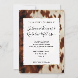 Braun-Schwarz-Creme-Südwestküste-Hochzeit Einladung