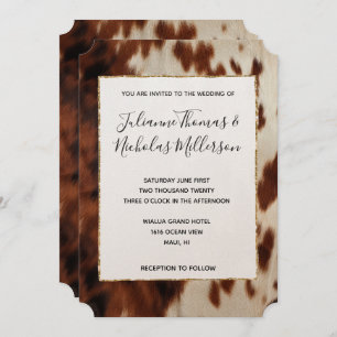 Braun-Schwarz-Creme-Südwestküste-Hochzeit Einladung