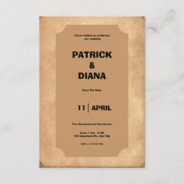 Braun & Schwarz Retro Vintage Hochzeit Einladung