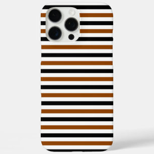 Braun Schwarz und weiß gestreiftes Design iPhone 16 Pro Max Hülle