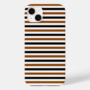 Braun Schwarz und weiß gestreiftes Design Case-Mate iPhone 14 Plus Hülle