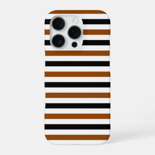 Braun Schwarz und weiß gestreiftes Design iPhone 16 Pro Hülle