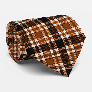 Braun Schwarz Weiß Flanell Tartan Muster Design Krawatte