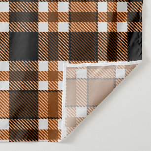 Braun Schwarz Weiß Flanell Tartan Muster Design  Stoff