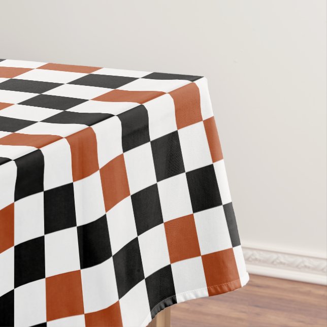 Braun Schwarz Weiß Karomuster Design  Tischdecke (Beispiel)