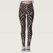 Braun-schwarzer abstrakter Safari-Tierdruck-Leggin