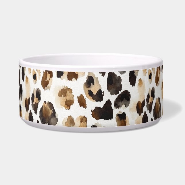 Braun Schwarzer Leopard Tierprint Napf (Vorderseite)