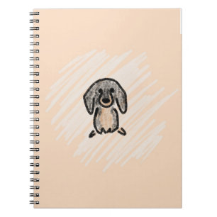 Braun-schwarzes Dachshund-Notizbuch Notizblock