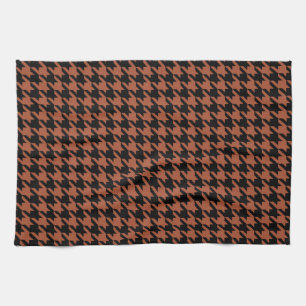 Braun-schwarzes Houndstooth-Karo Geschirrtuch