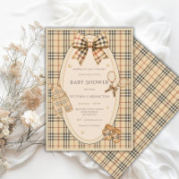 Braun-schwarzes Karo-„Serving up Love“-Baby-Shower