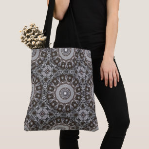 Braun-silbernes Kaleidoskop-Mandala-Muster