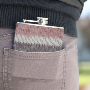 Braun strickte Art-Spaßentwurf der Streifen Flachmann