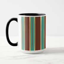 Braun-Tasse-Cup mit Türkis, Schwarz und Beige