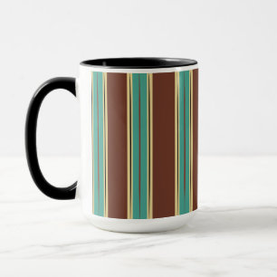 Braun-Tasse-Cup mit Türkis, Schwarz und Beige Tasse
