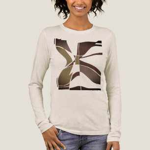 Braun-Taupe-Schattierungen MCM-Look Geometrische K Tri-Blend Shirt