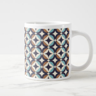 Braun-Teal-Muster im Stil der Mitte des 20. Jahrhu Jumbo-Tasse