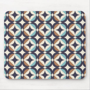 Braun-Teal-Muster im Stil der Mitte des 20. Jahrhu Mousepad
