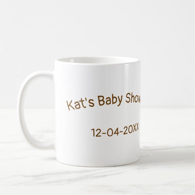 Braun Teddy Bären Babydusche hinzufügen Name Datum Kaffeetasse (Links)