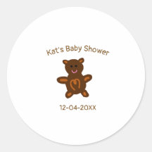 Braun Teddy Bären Babydusche hinzufügen Name Datum