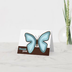 Braun-Türkis-Schmetterling "Danke" Karte