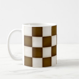 braun und antik weiß kariert kaffeetasse