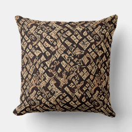 Braun und Beige abstraktes Mosaik Kissen