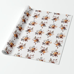 Braun und Beige Blumenmuster Geschenkpapier