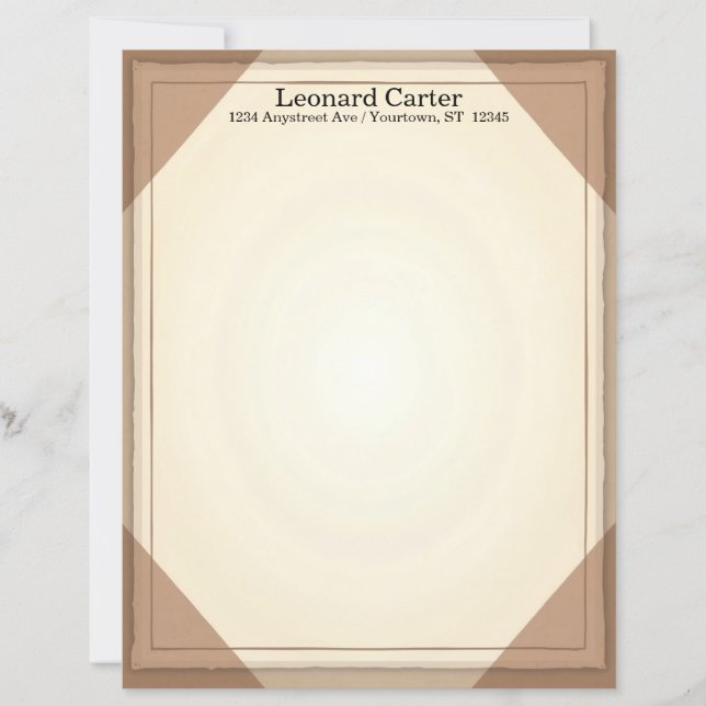 Braun und Beige Eleganz Schreibwarenpapier (Vorderseite)
