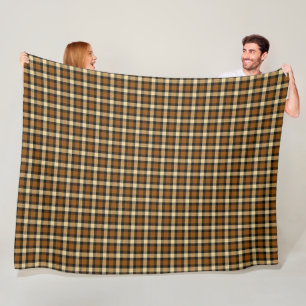 braun und beige Kariert Fleecedecke