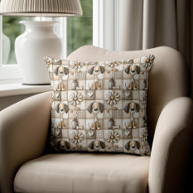 Braun und Beige Patchwork-Hundemuster