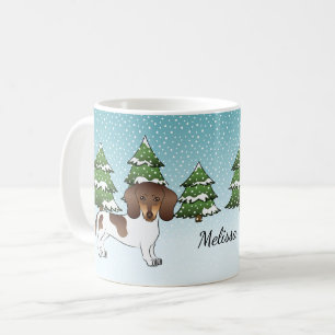 Braun und Beiger Kurzhaar-Dackel mit Piedmarkierun Kaffeetasse