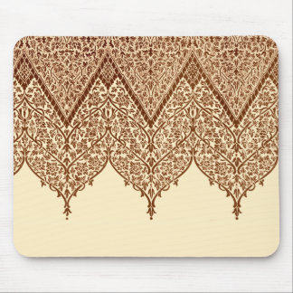 Braun und braun indisches Spitzen-Vintage-Designmu Mousepad