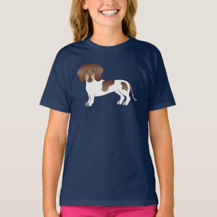 Braun und Brauner Piebald Kurzhaar Dachshund Hund T-Shirt