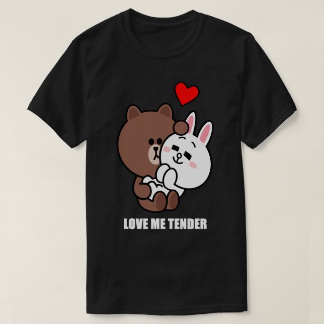 Braun und Cony Liebe Me Tender Classic T - Shirt (Design vorne)